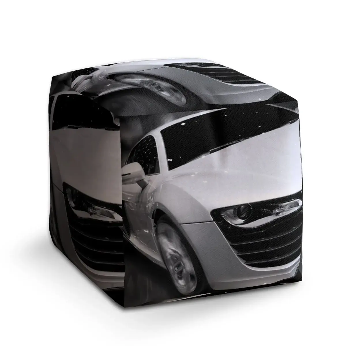Taburet Cube Bílý sporťák - 50x50x50 cm