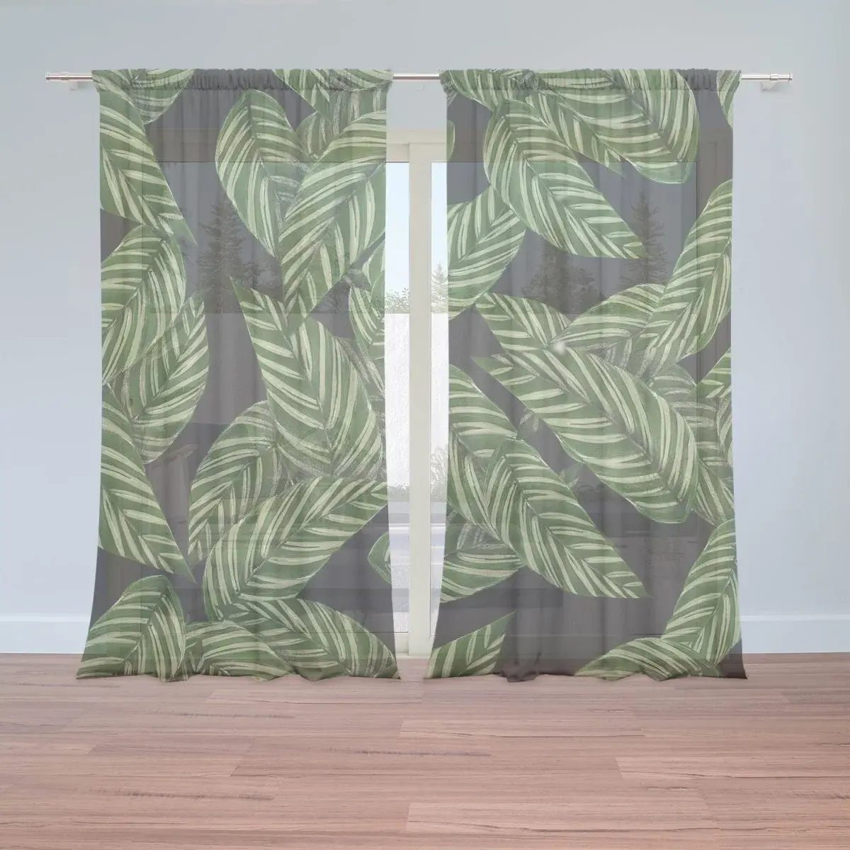 Záclony Abstrakce listů: 2ks 150x250cm