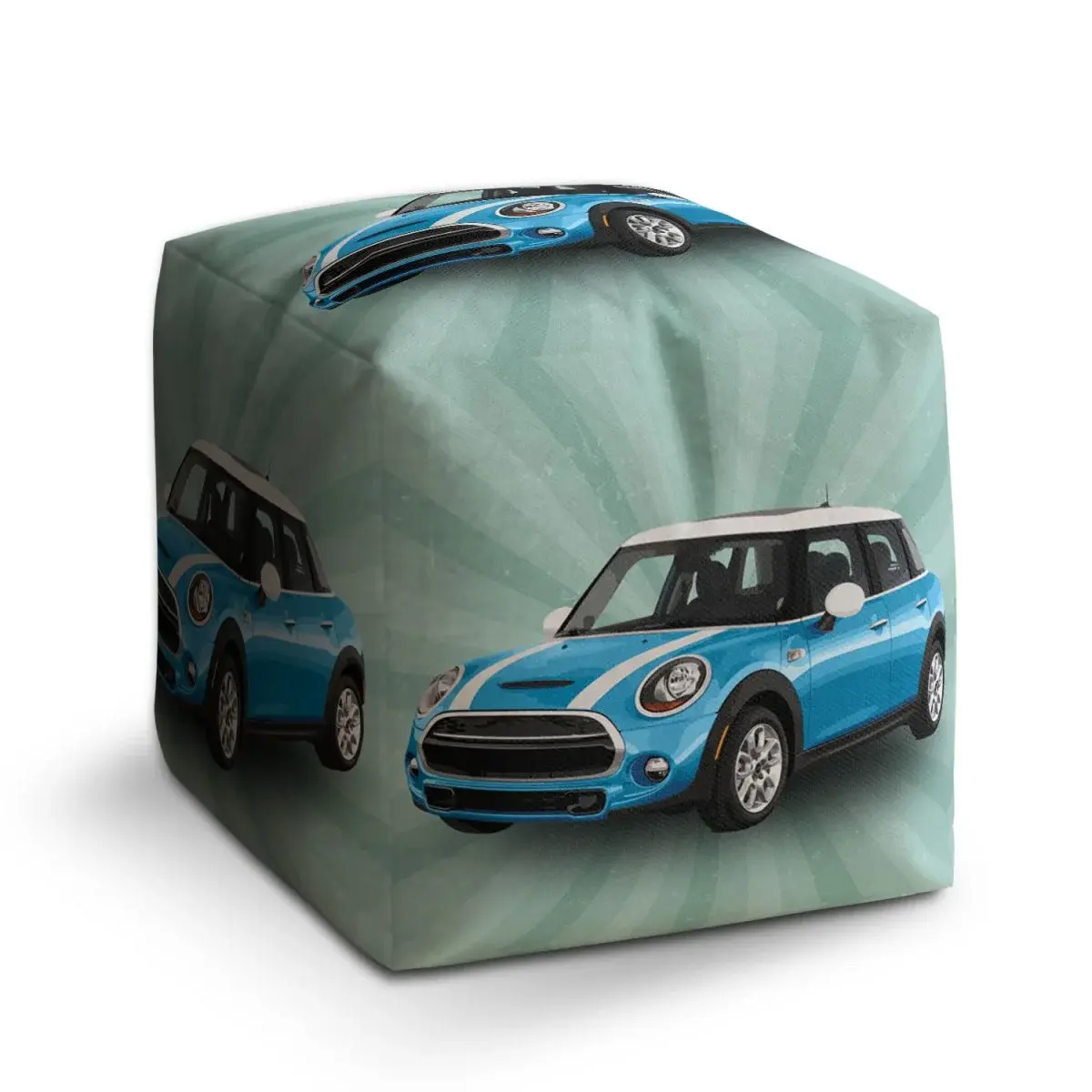 Taburet Cube Mini sedan Zelené pozadí - 50x50x50 cm