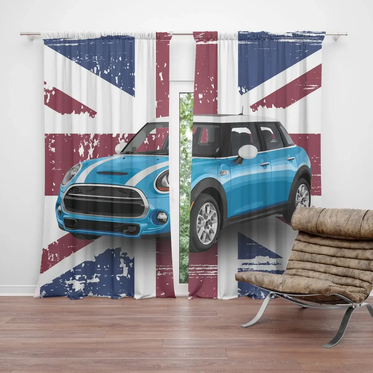 Závěs Mini sedan Britská vlajka: 2ks 140x250cm