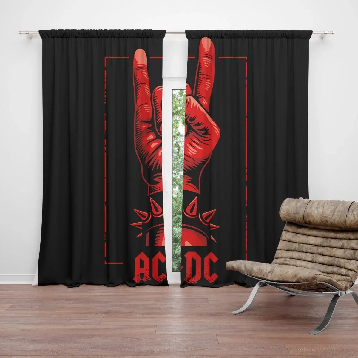 Závěs ACDC Červená ruka: 2ks 140x250cm