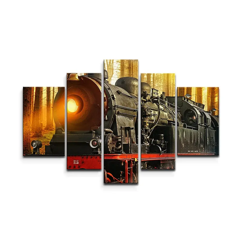 Obraz - 5-dílný Lokomotiva 2 - 125x90 cm
