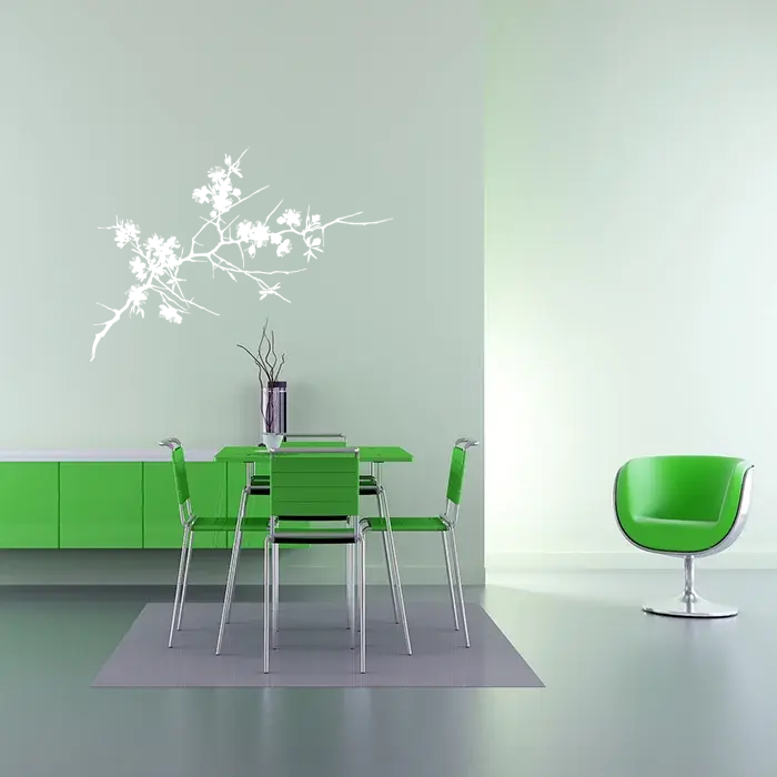 Samolepka na zeď: Jarní větvička - 60x40 cm