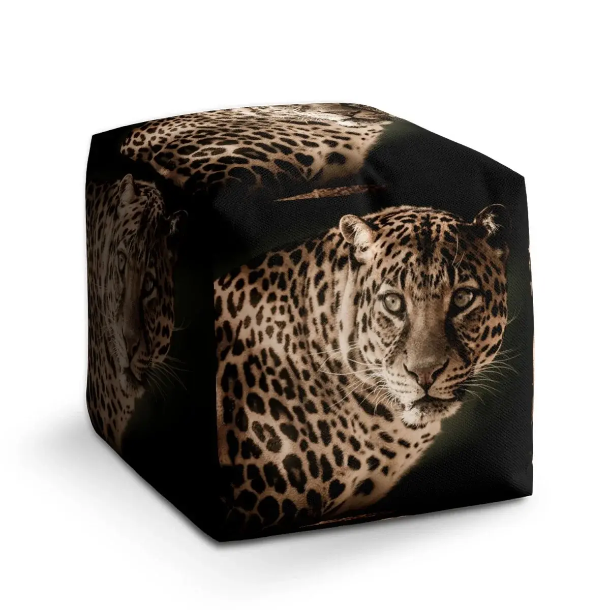 Taburet Cube Levhart - 40x40x40 cm
