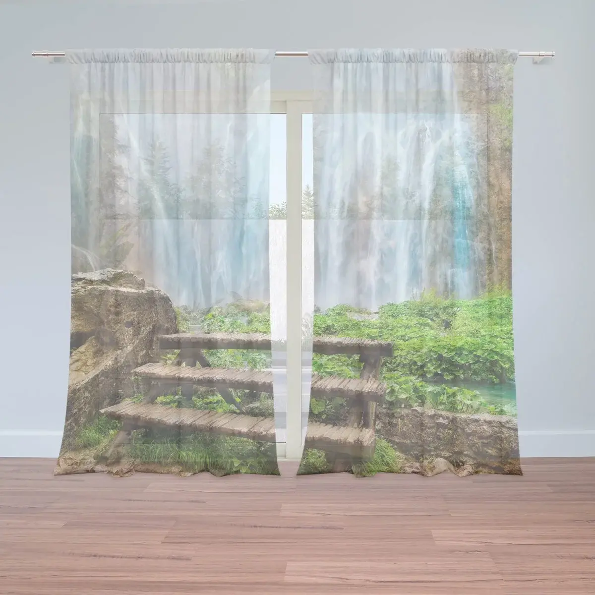 Záclony Posezení u vodopádu: 2ks 150x250cm