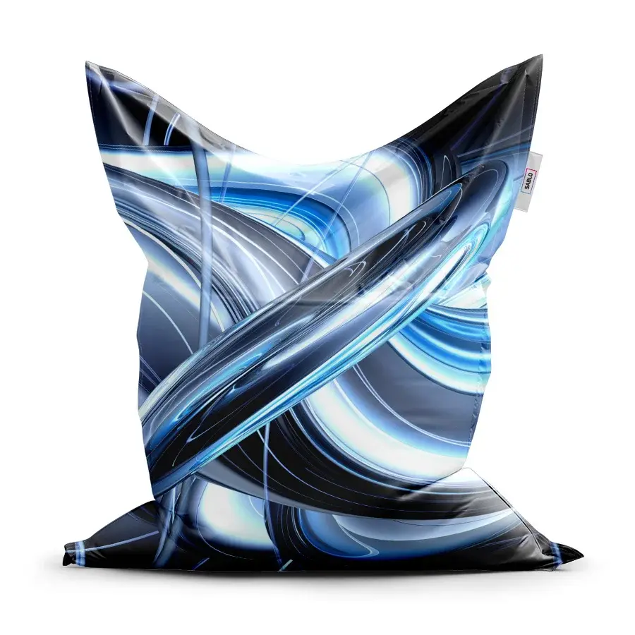 Sedací vak Classic Modrá abstrakce - 150x100 cm