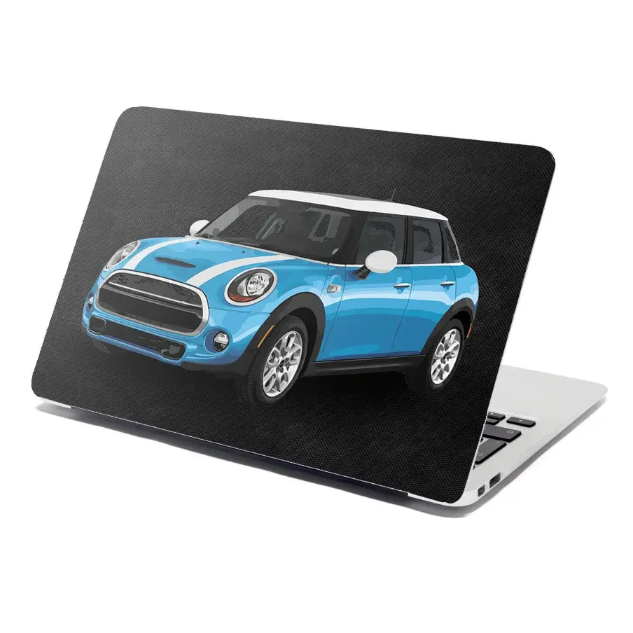 Samolepka na notebook Mini sedan Černé pozadí - 38x26 cm