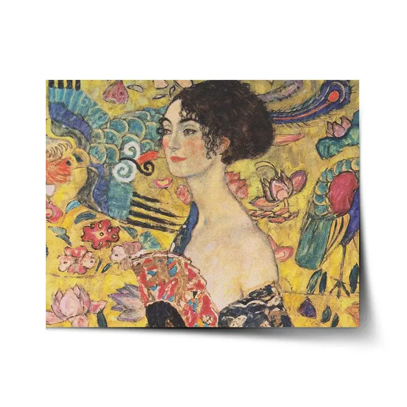 Plakát Dáma s vějířem - Gustav Klimt - 120x80 cm