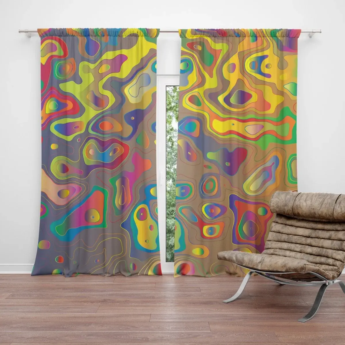 Závěs Barevné skvrny: 2ks 140x250cm