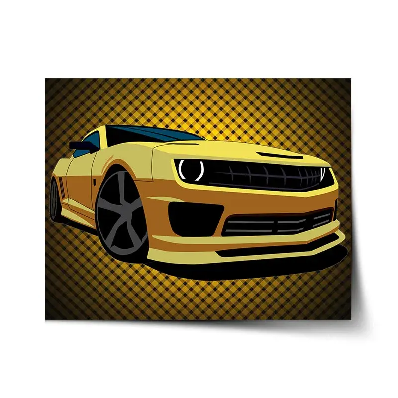 Plakát Chevrolet Camaro Žlutá mřížka - 60x40 cm
