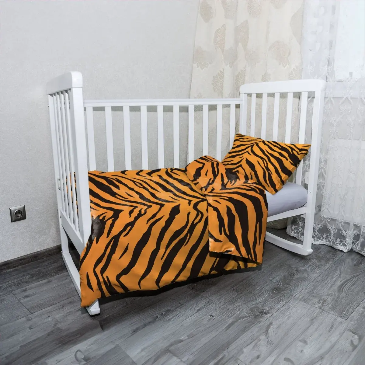 Mikroplyšové dětské povlečení do postýlky Tygří vzor - 130x90 / 40x60