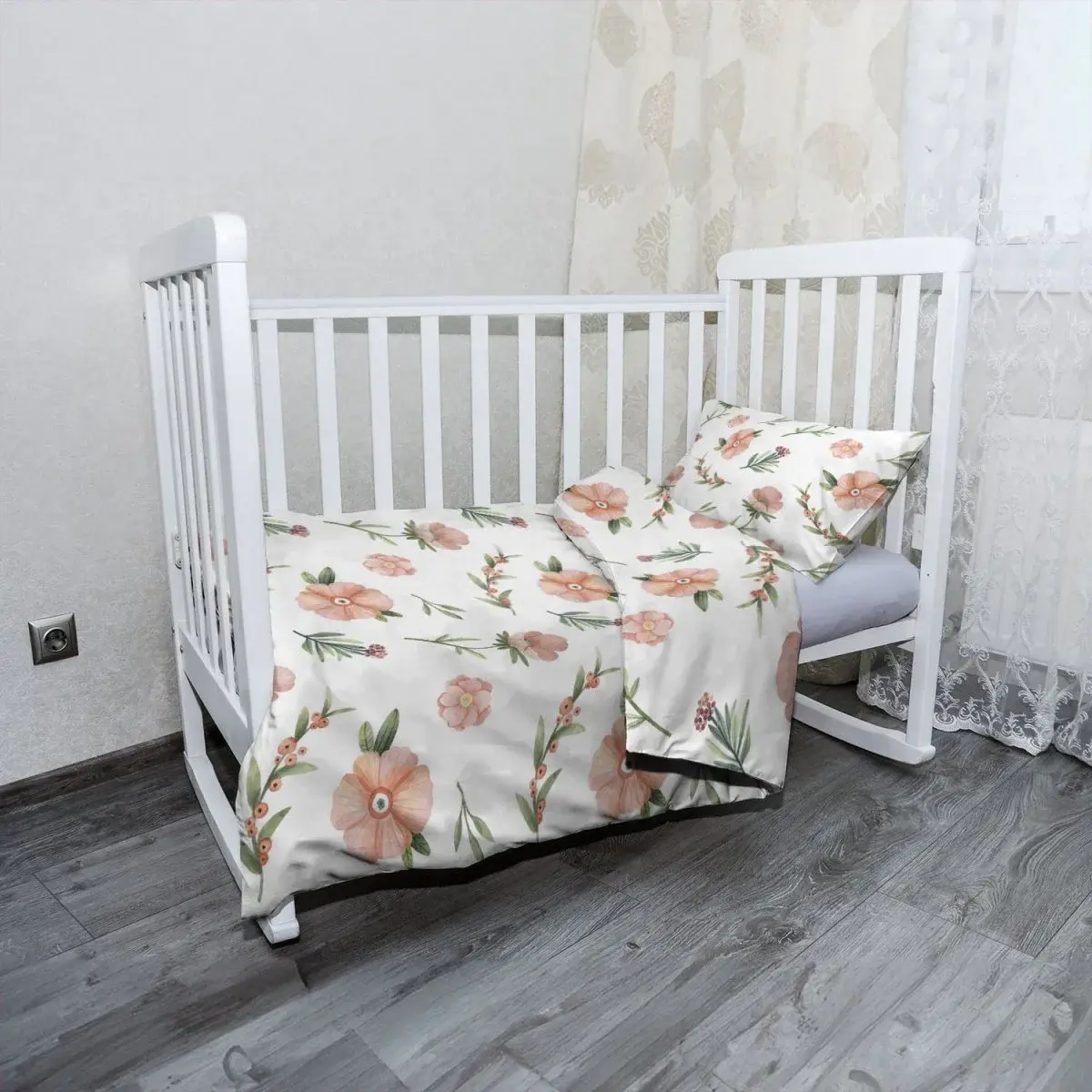 Dětské povlečení do postýlky Malované květy - 100x135 / 40x60