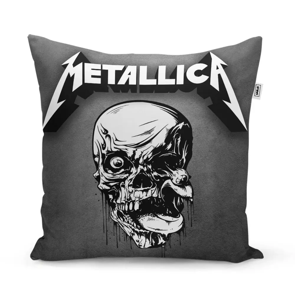 Polštář METALLICA Lebka Šedá - 40x40 cm