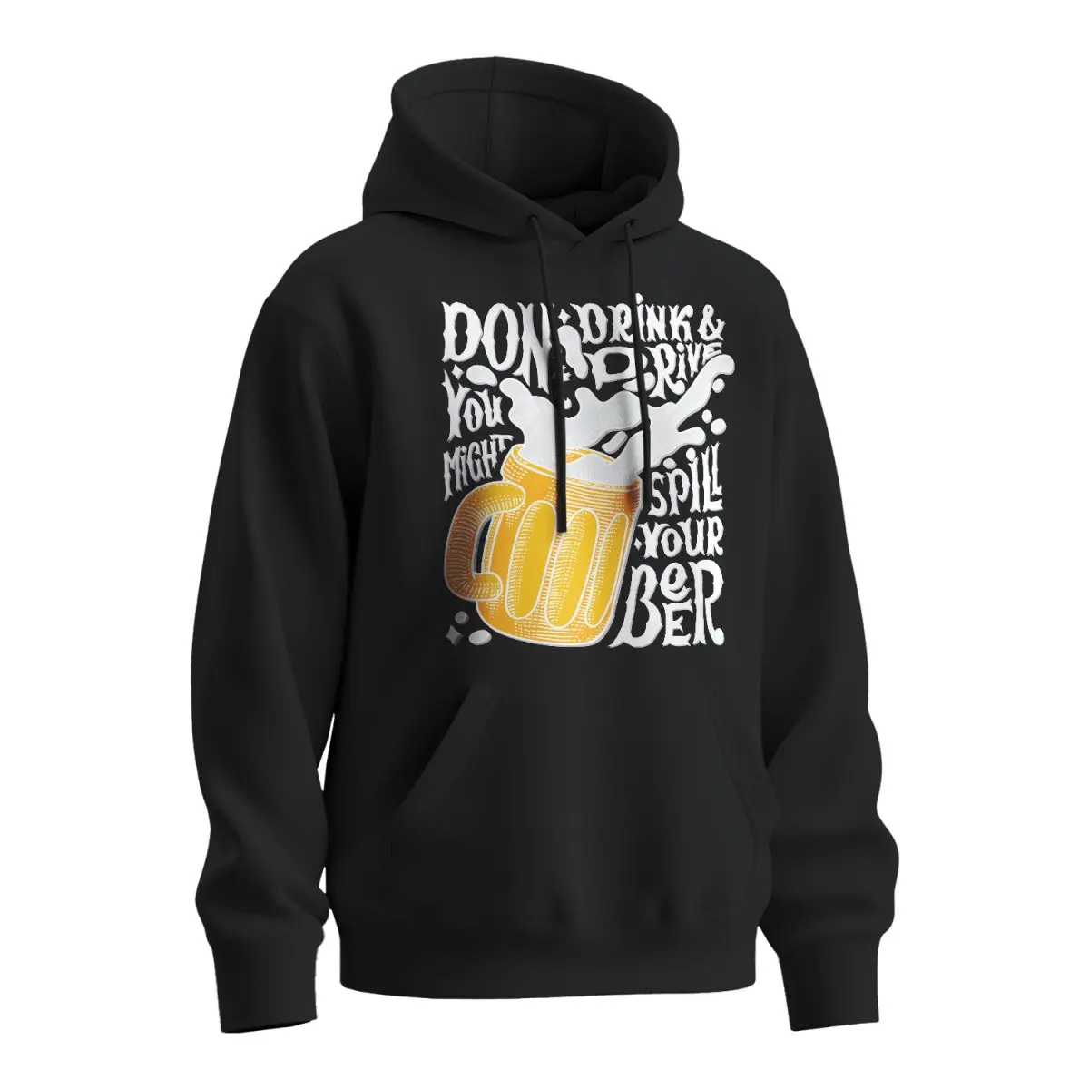 Mikina s potiskem Don't drink &amp; drive - černá 4XL