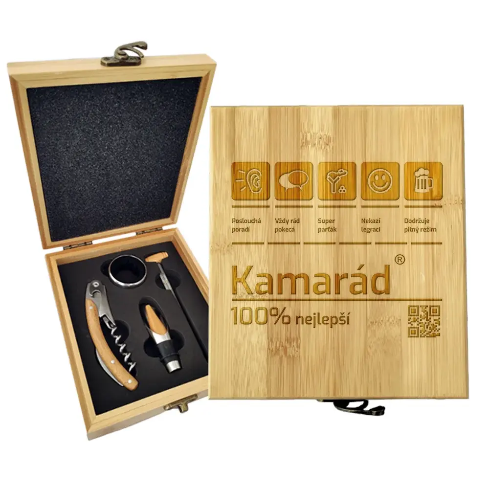 Dárková sada na víno Kamarád: 147×168×49 mm
