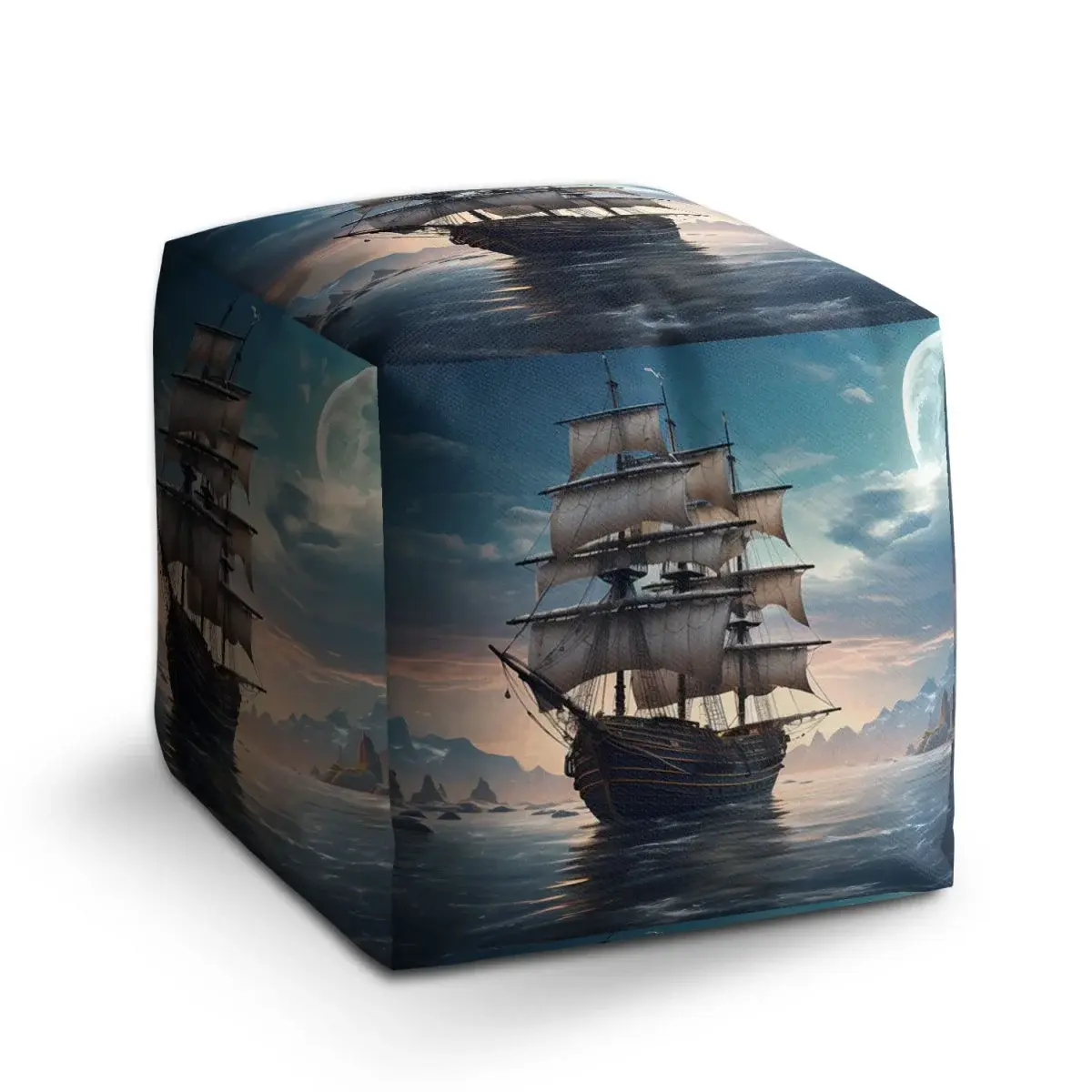 Taburet Cube Plachetnice mezi skalami - 50x50x50 cm