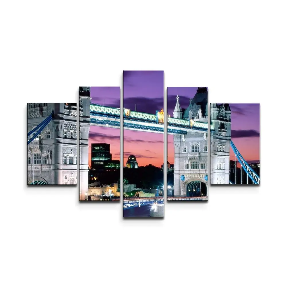 Obraz - 5-dílný Tower Bridge - 125x90 cm