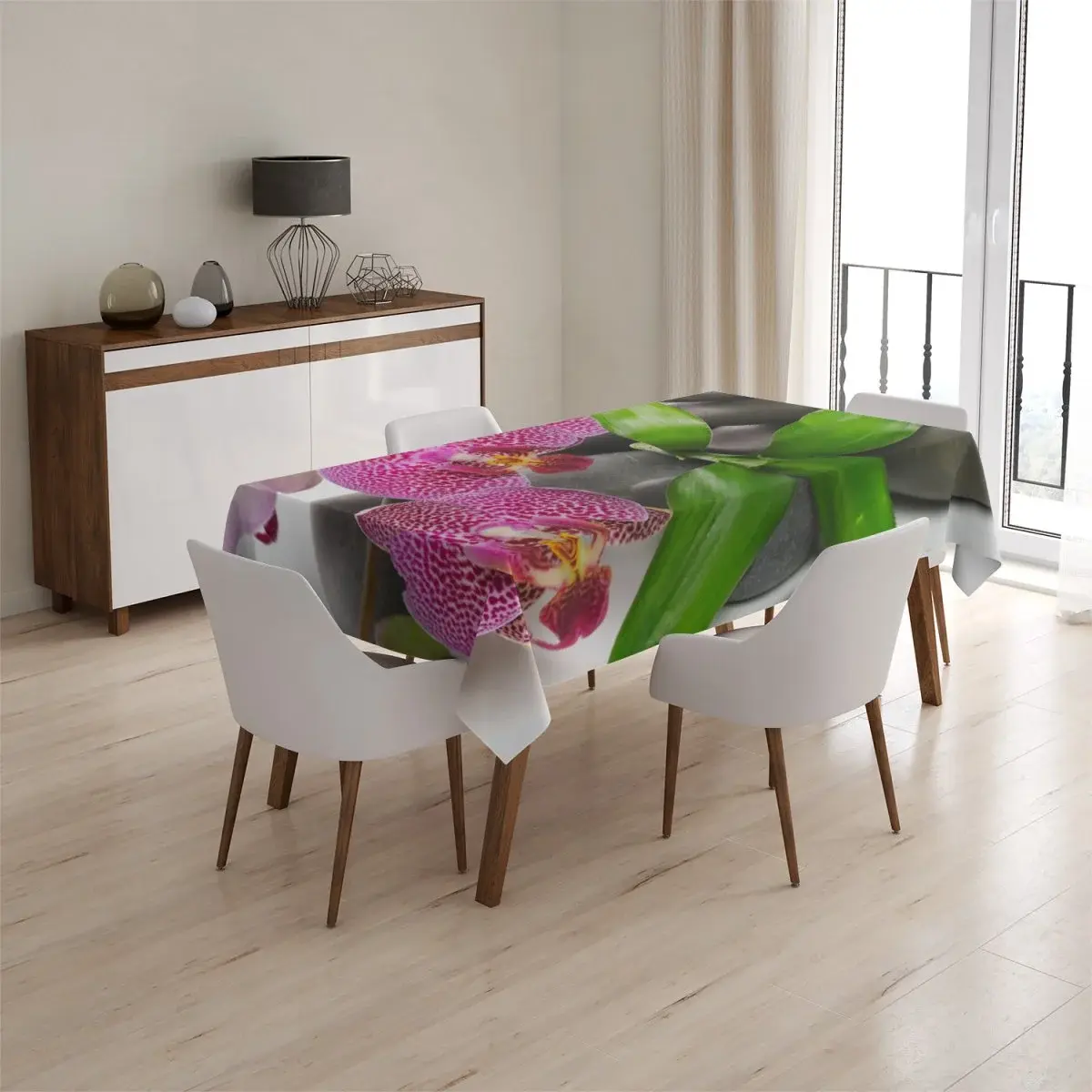 Ubrus Orchideje a kameny - 145x240 cm
