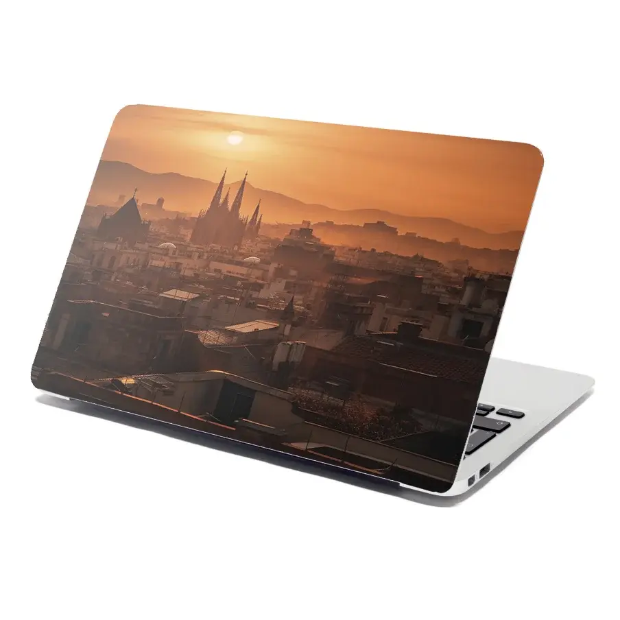 Samolepka na notebook Barcelona Night Skyline - 38x26 cm