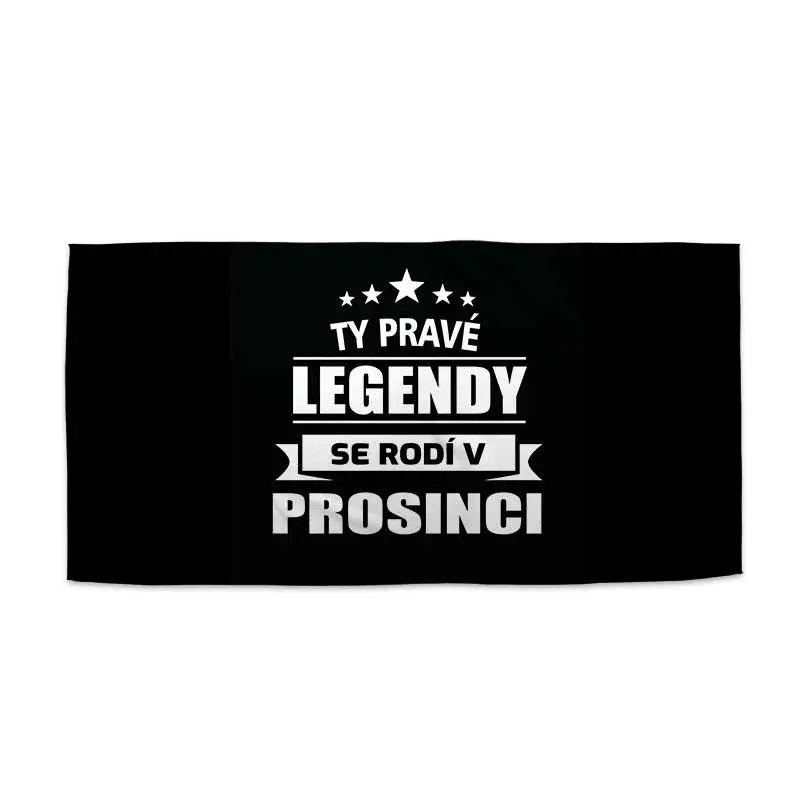 Ručník Ty pravé legendy se rodí v prosinci - 50x100 cm