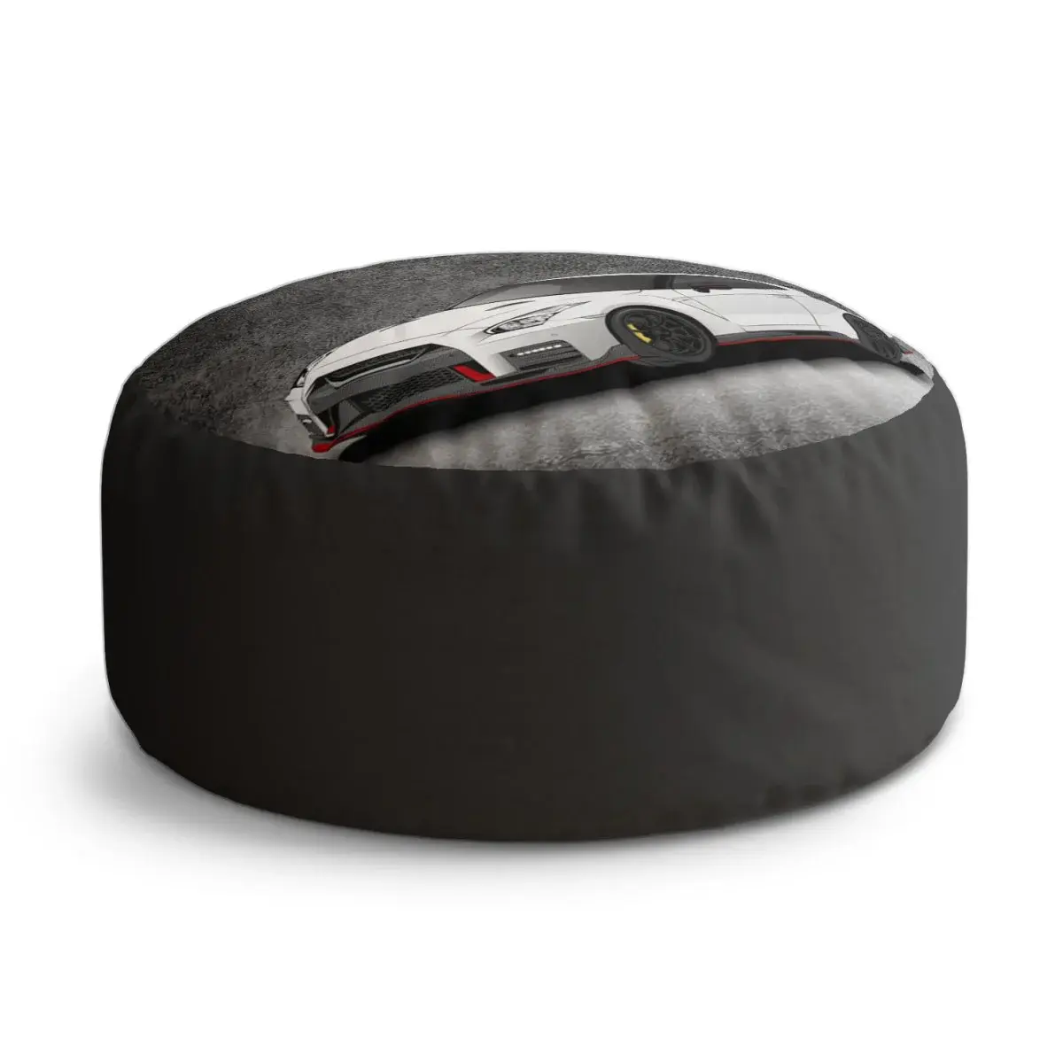 Taburet Circle Nissan GTR 35 Šedý: 38x48 cm