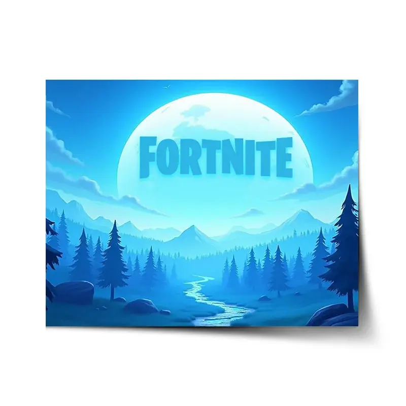Plakát FORTNITE Modré údolí s měsícem - 120x80 cm