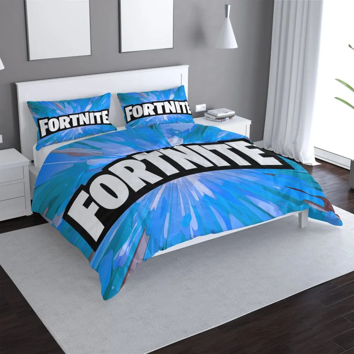 Povlečení FORTNITE modrá - 140x220 / 90x70
