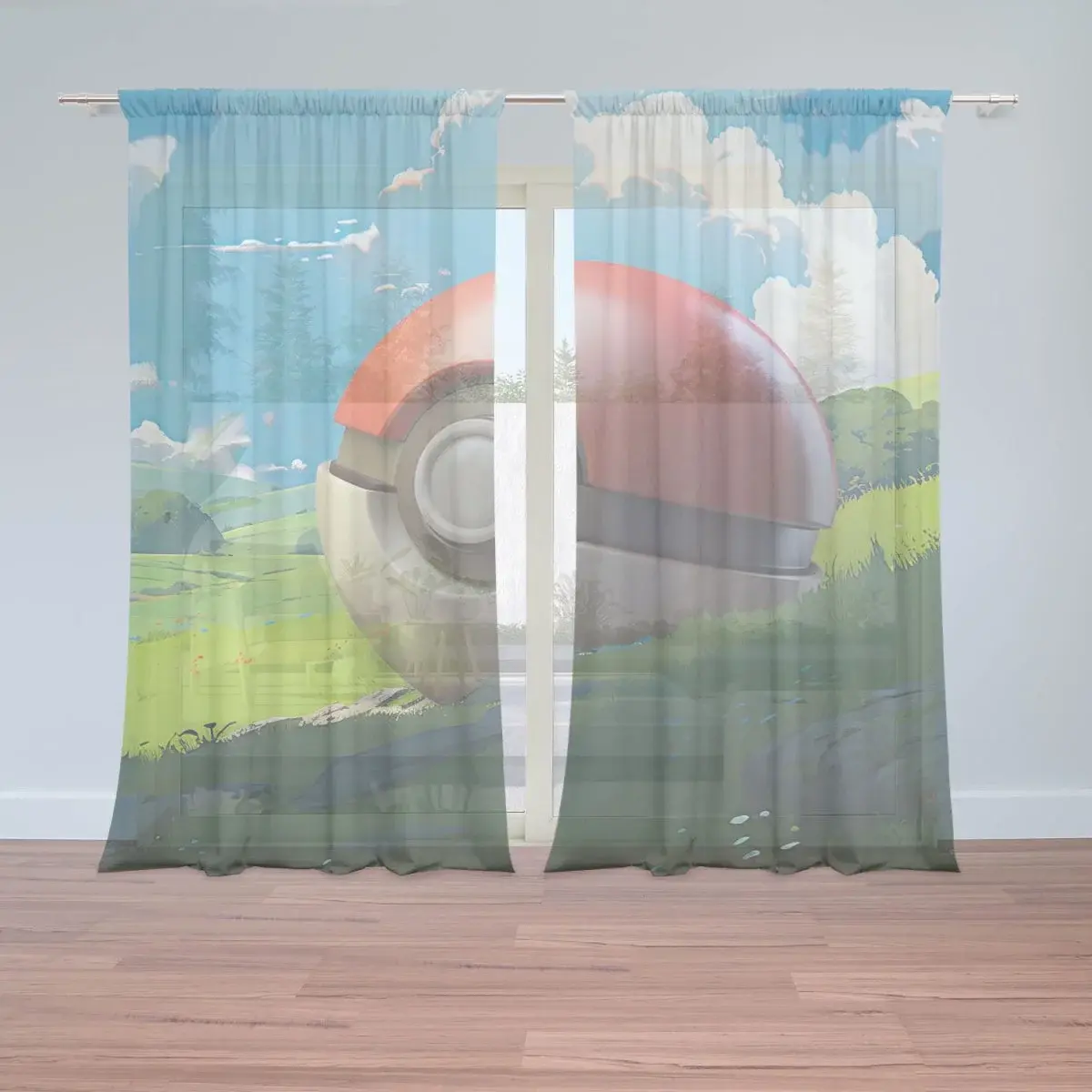 Záclony Pokemon ball Krajina: 2ks 150x250cm