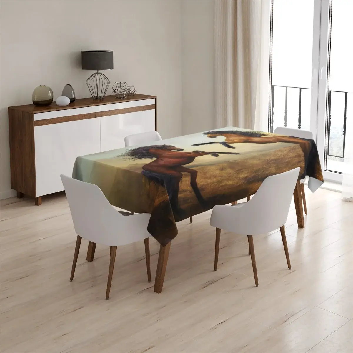 Ubrus Vzpínající se koně - 130x130 cm