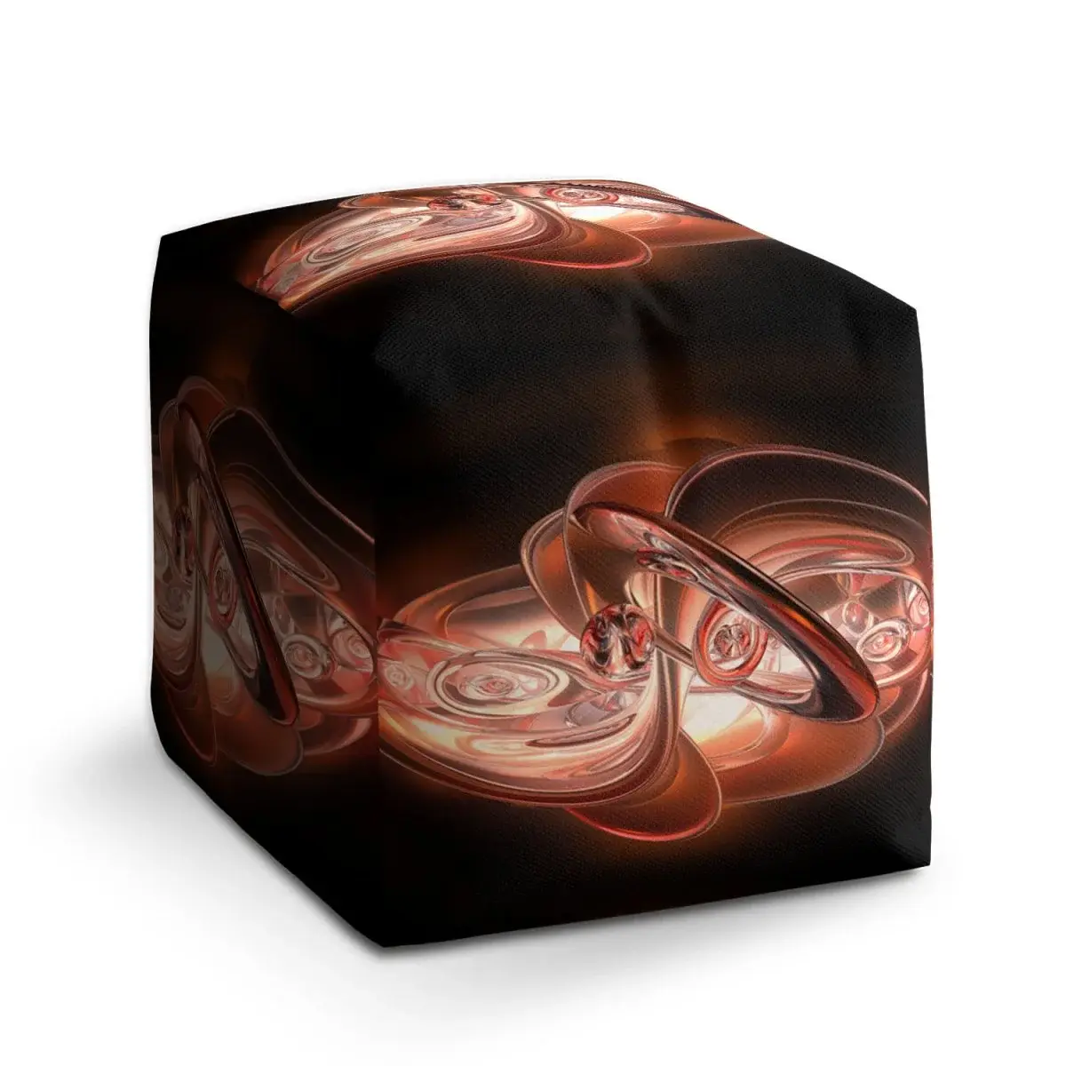 Taburet Cube Červená abstrakce - 40x40x40 cm