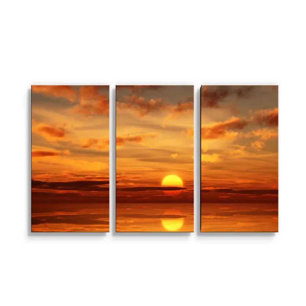 Obraz - 3-dílný Oranžové slunce - 120x80 cm