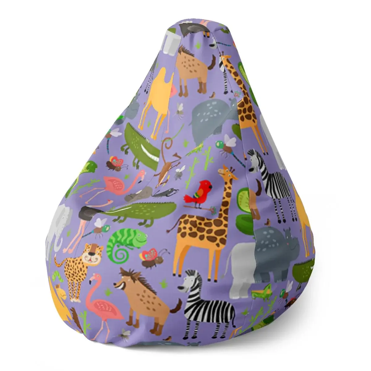 Sedací vak Pear Animované safari - 70 x 95 x 15 cm