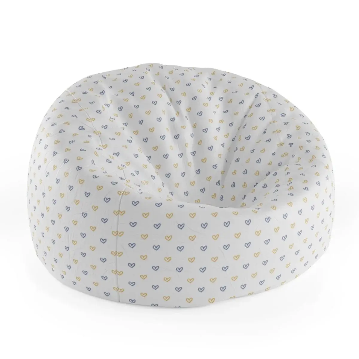 Sedací vak Cocoon Malované srdce na bílé - 115 x 75 x 45 cm
