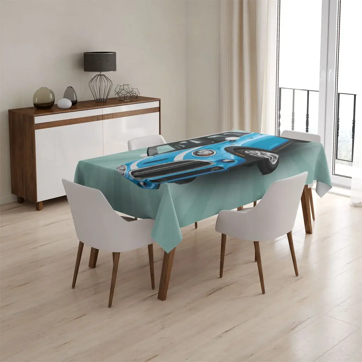 Ubrus Mini sedan Zelené pozadí - 90x90 cm