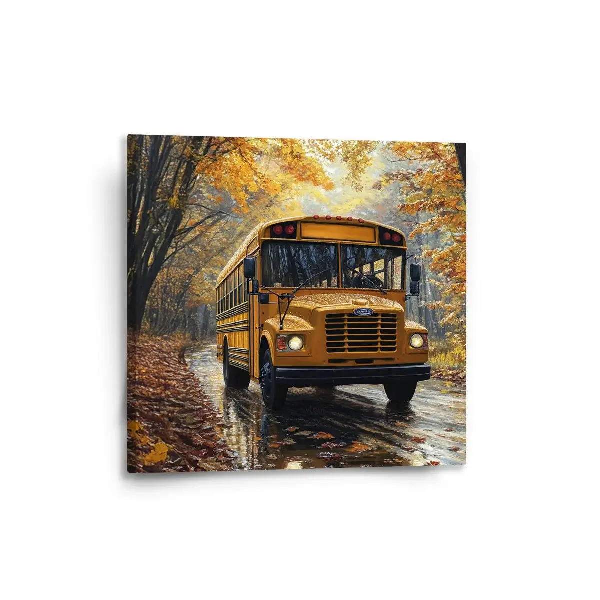 Obraz Žlutý školní autobus - 50x50 cm