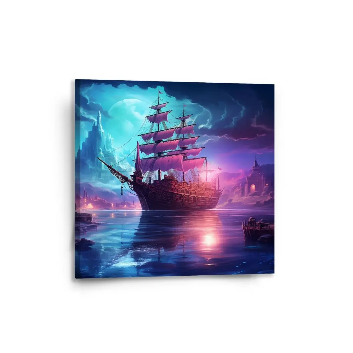 Obraz Magická plachetnice pod měsícem - 50x50 cm