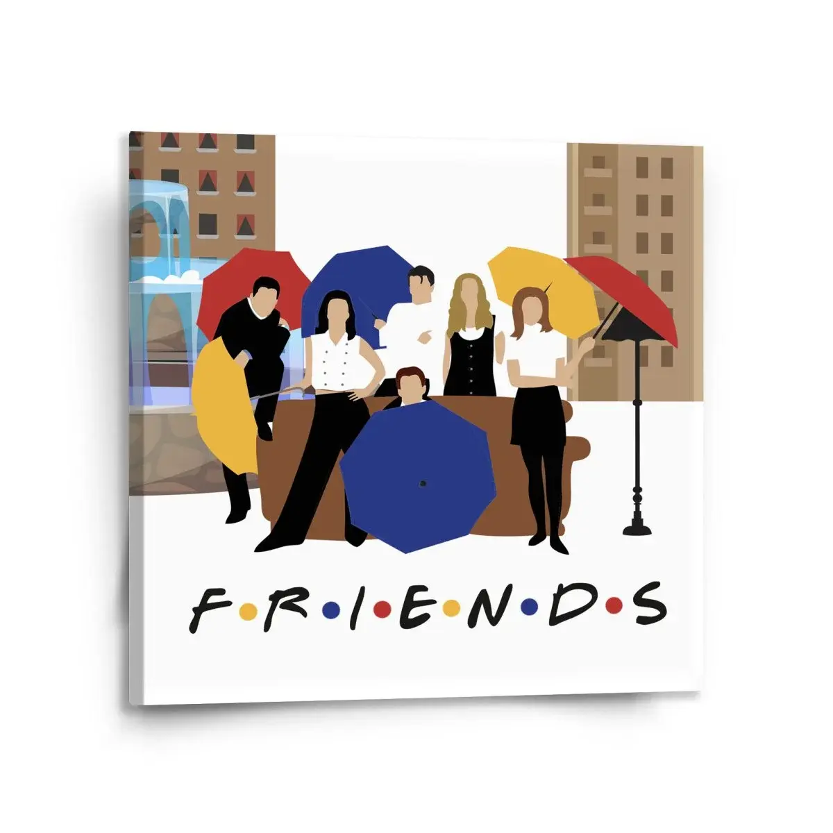 Obraz Seriál přátelé FRIENDS Gauč u fontány - 110x110 cm