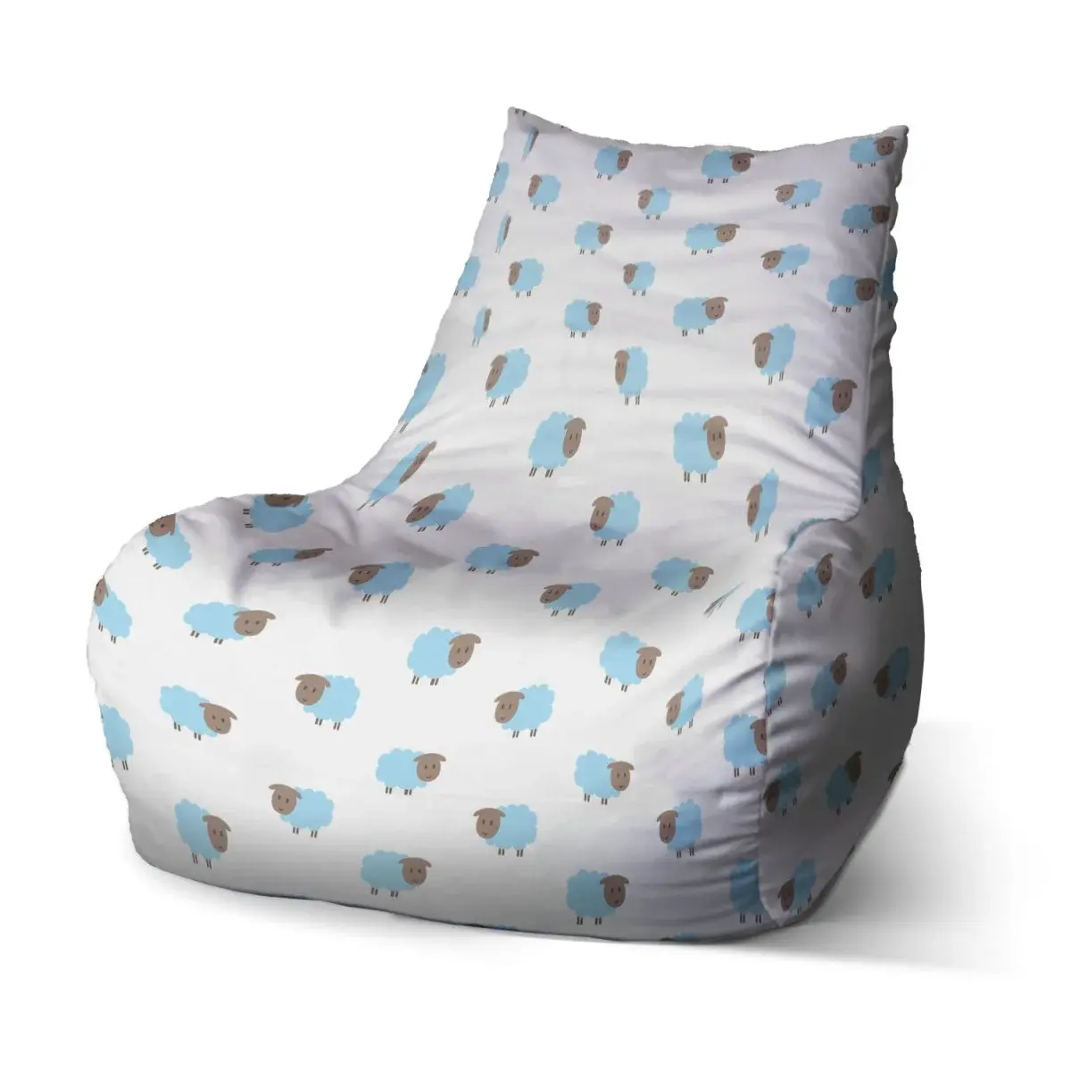 Sedací vak Bean Modré ovce - 100 x 90 x 45 cm