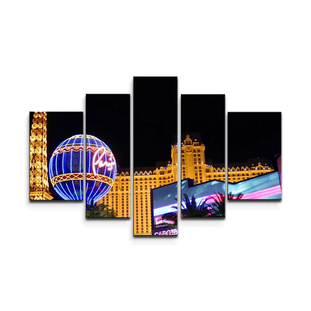 Obraz - 5-dílný Las Vegas 3 - 125x90 cm