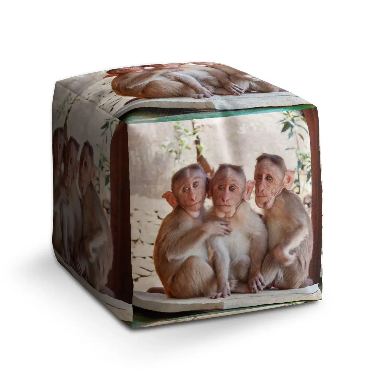 Taburet Cube Opičky - 40x40x40 cm