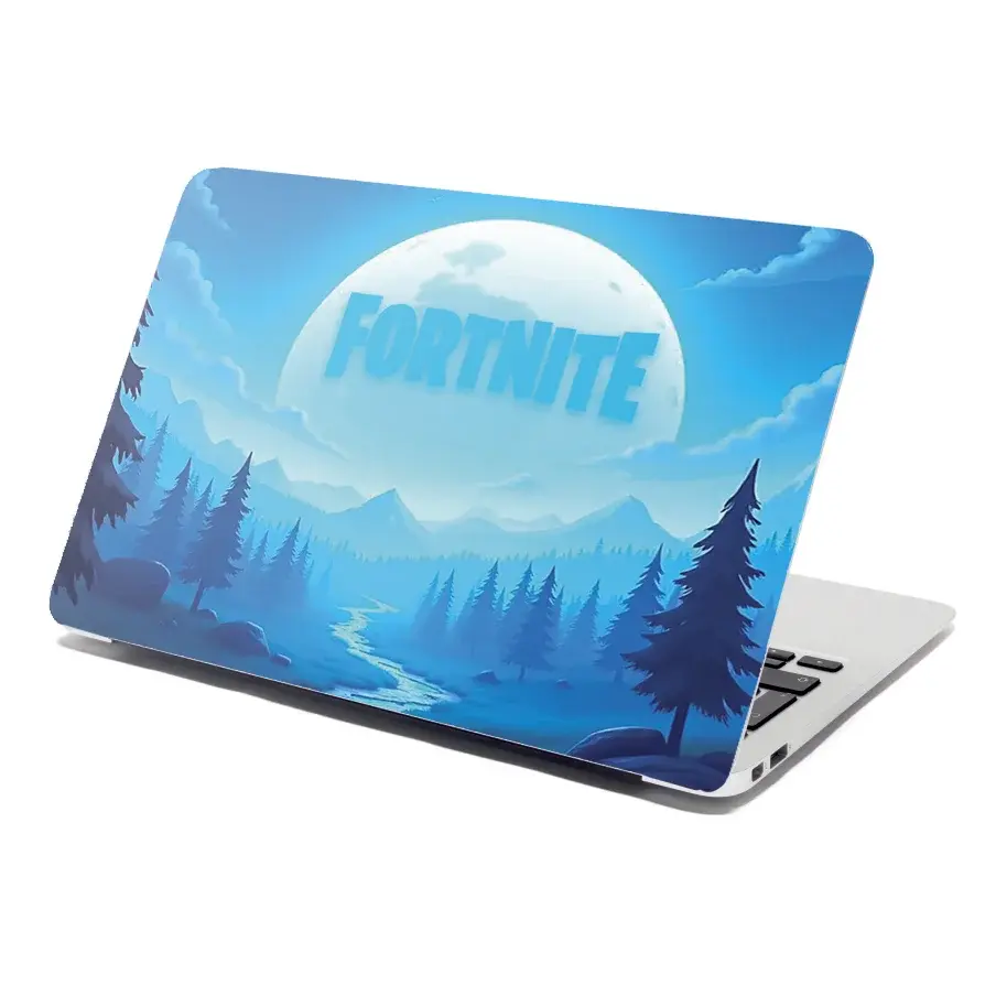 Samolepka na notebook FORTNITE Modré údolí s měsícem - 29x20 cm