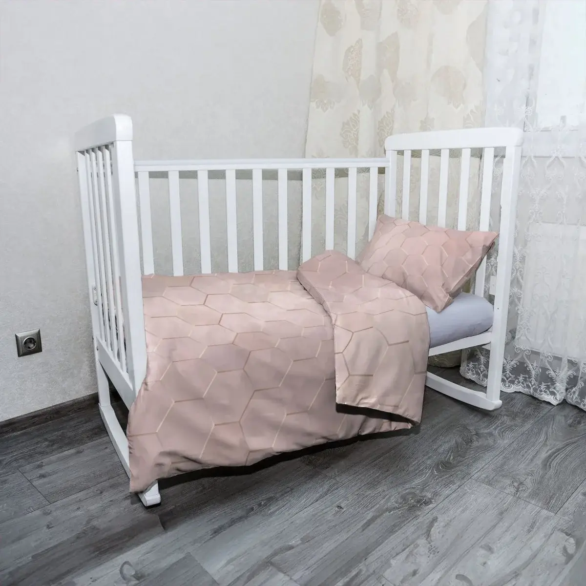Mikroplyšové dětské povlečení do postýlky Rose gold - 130x90 / 40x60