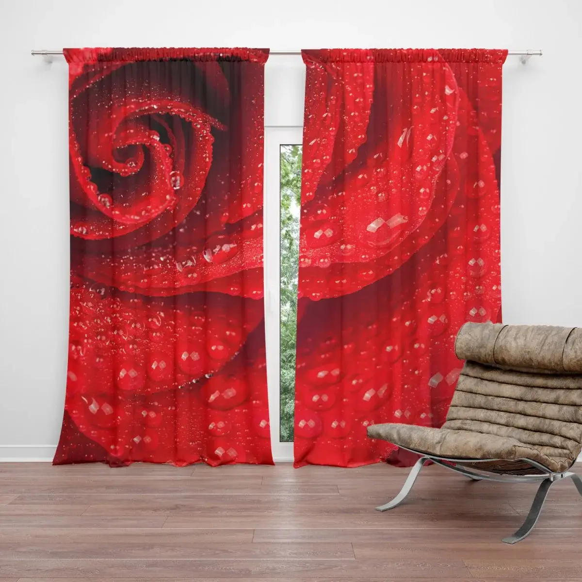 Závěs Květ růže: 2ks 140x250cm