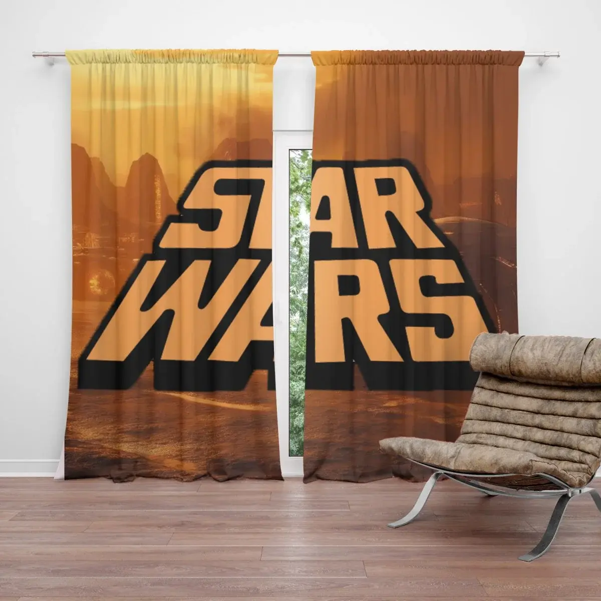 Závěs Star Wars Lávová planeta: 2ks 140x250cm