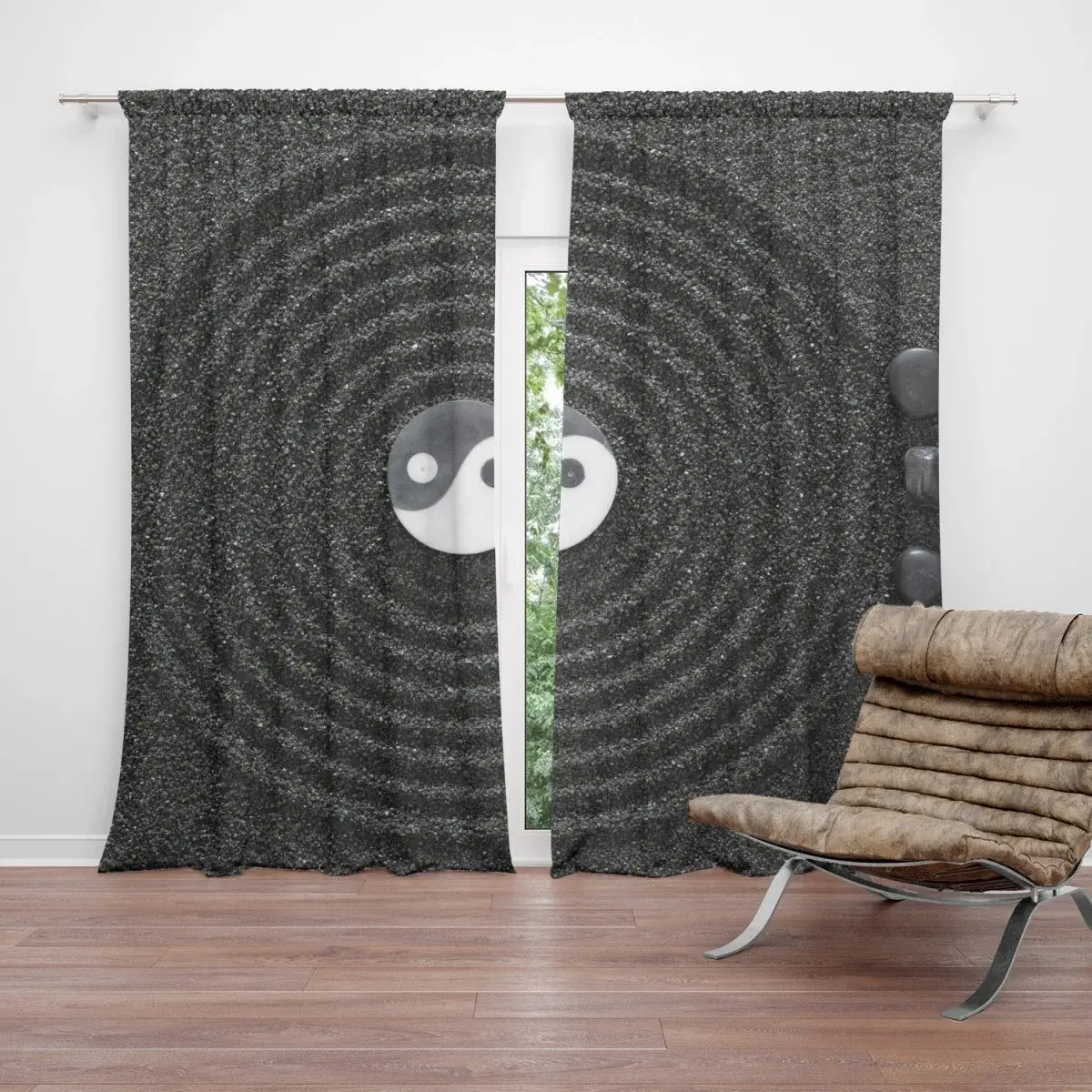 Závěs Jin a jang: 2ks 140x250cm