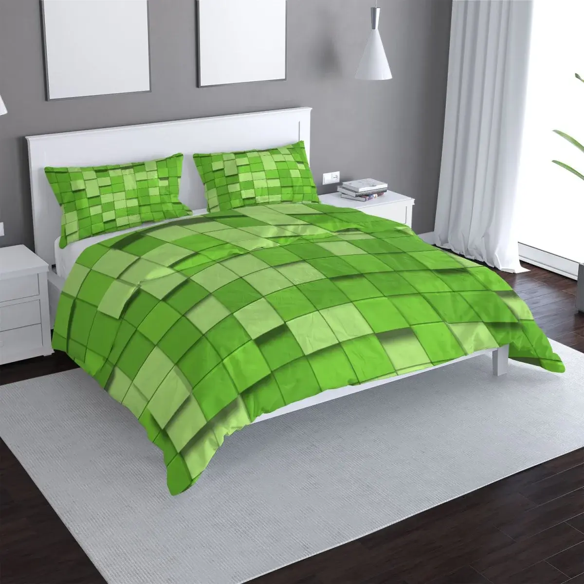 Povlečení Green Blocks 3D - 140x200 / 90x70