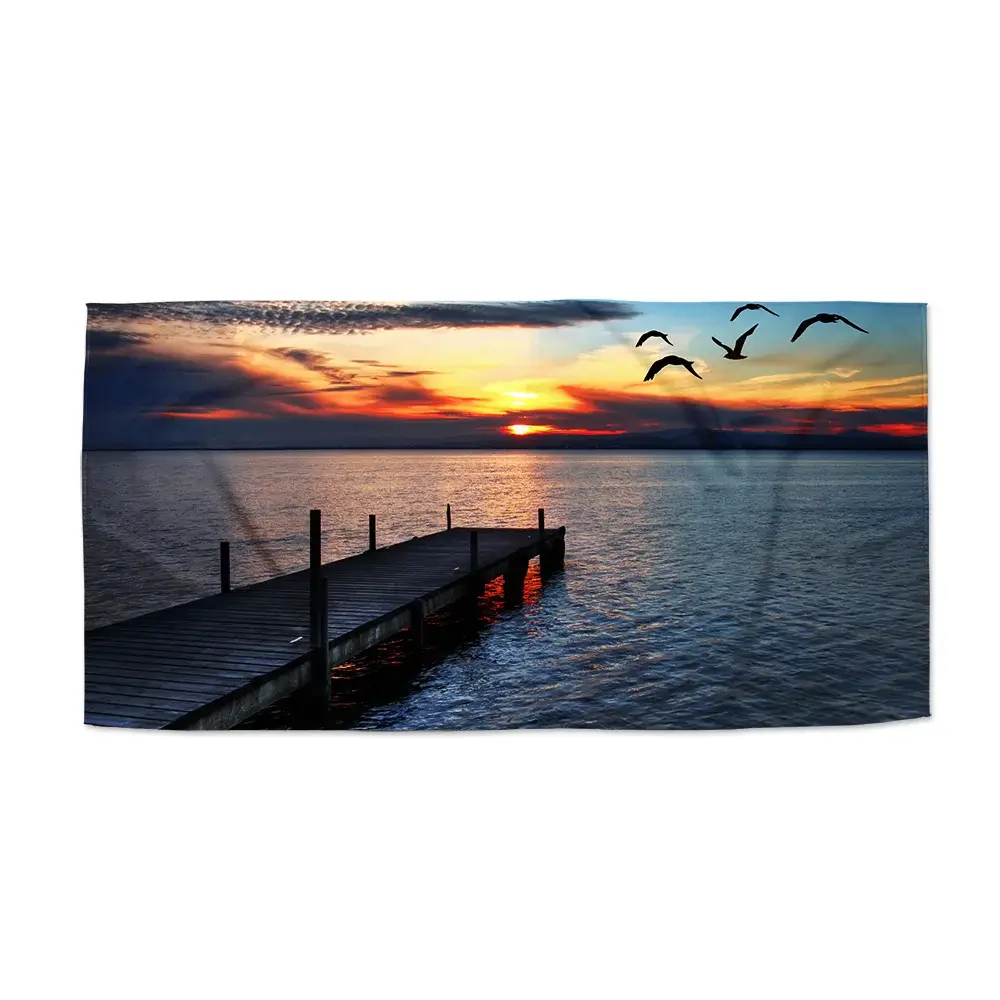 Ručník Západ slunce nad molem - 70x140 cm