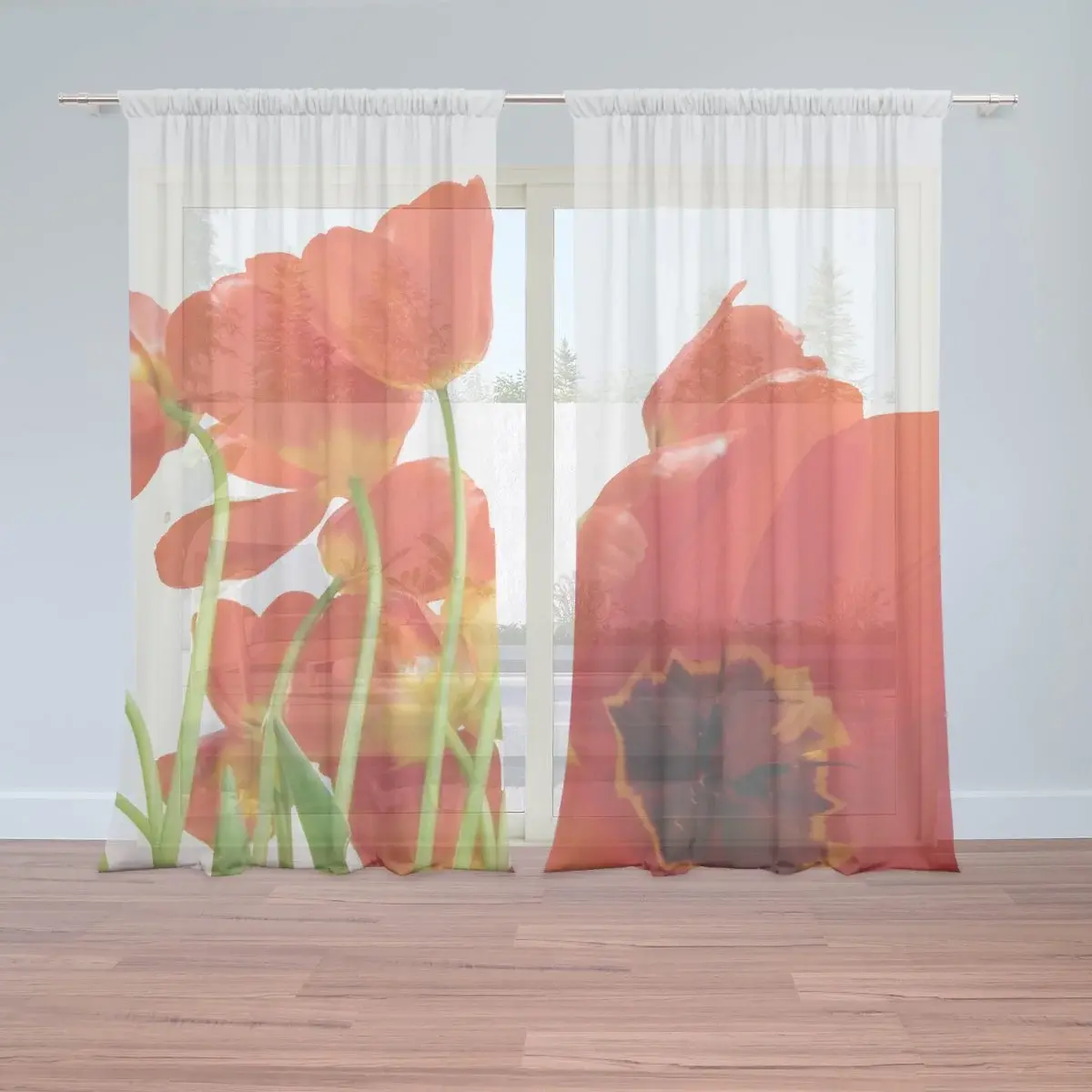 Záclony Tulipány: 2ks 150x250cm