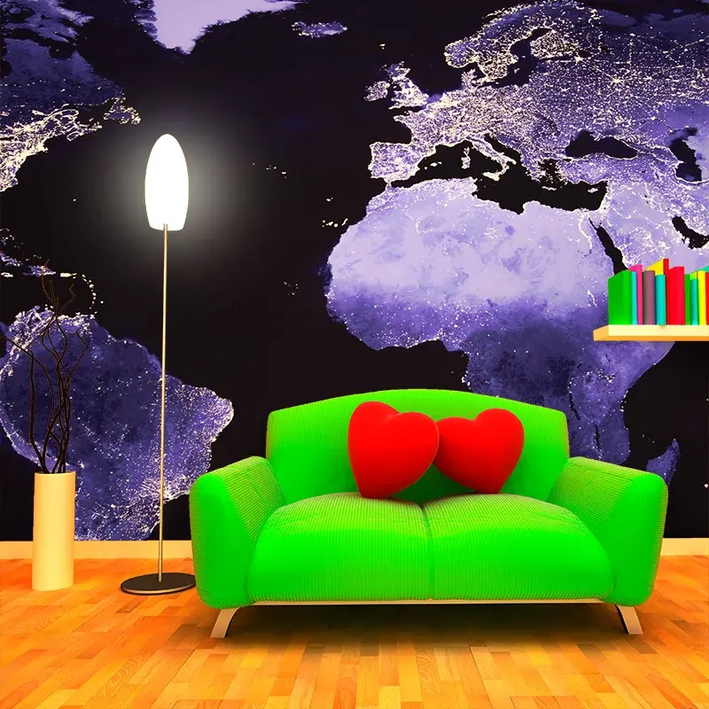 Tapeta Světelná mapa světa - 125x75 cm