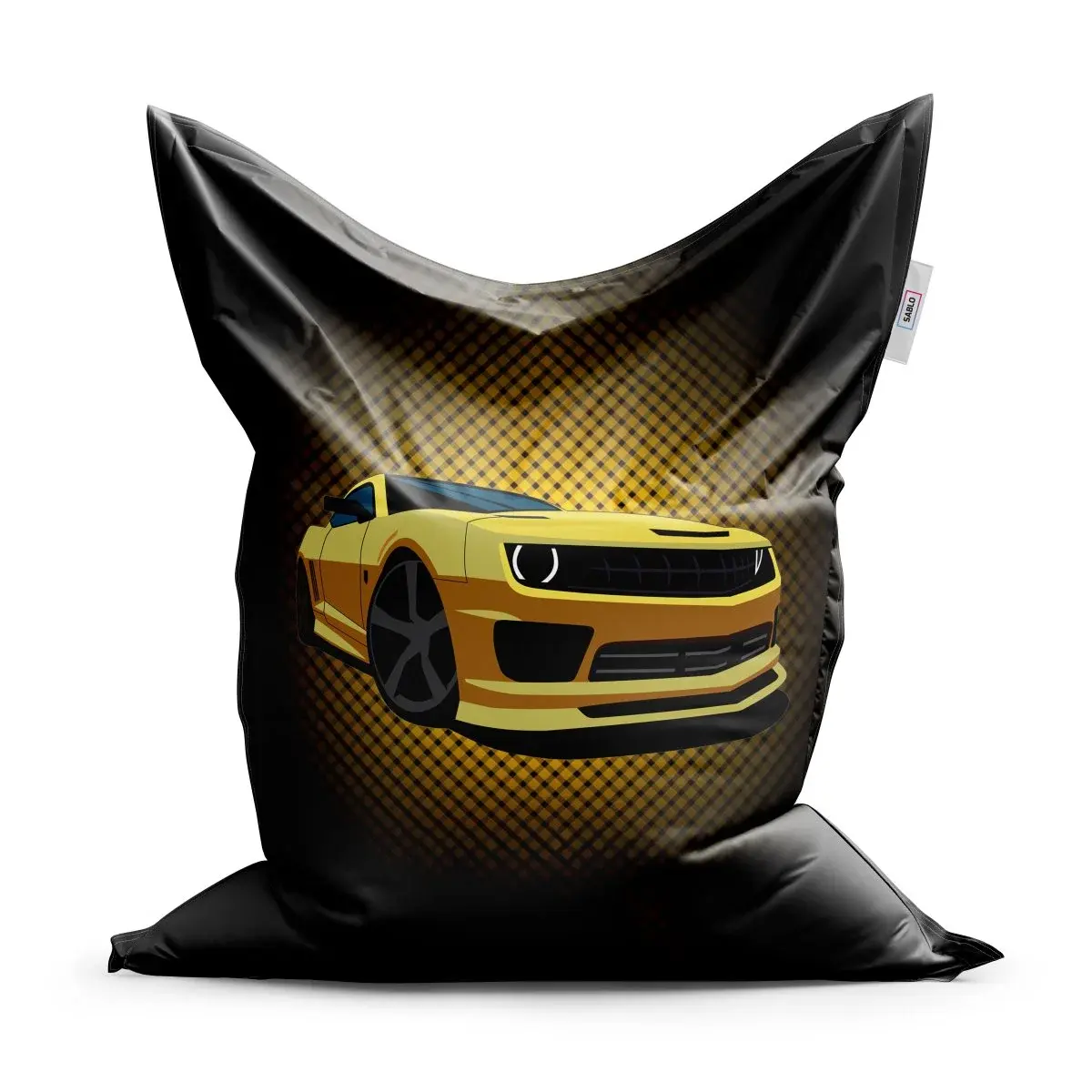 Sedací vak Chevrolet Camaro Žlutá mřížka - 200x140 cm